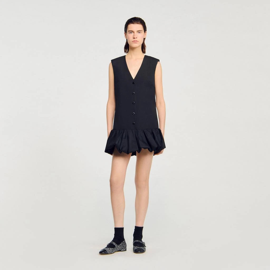 Sandro Mini tailored dress with ruffle 1