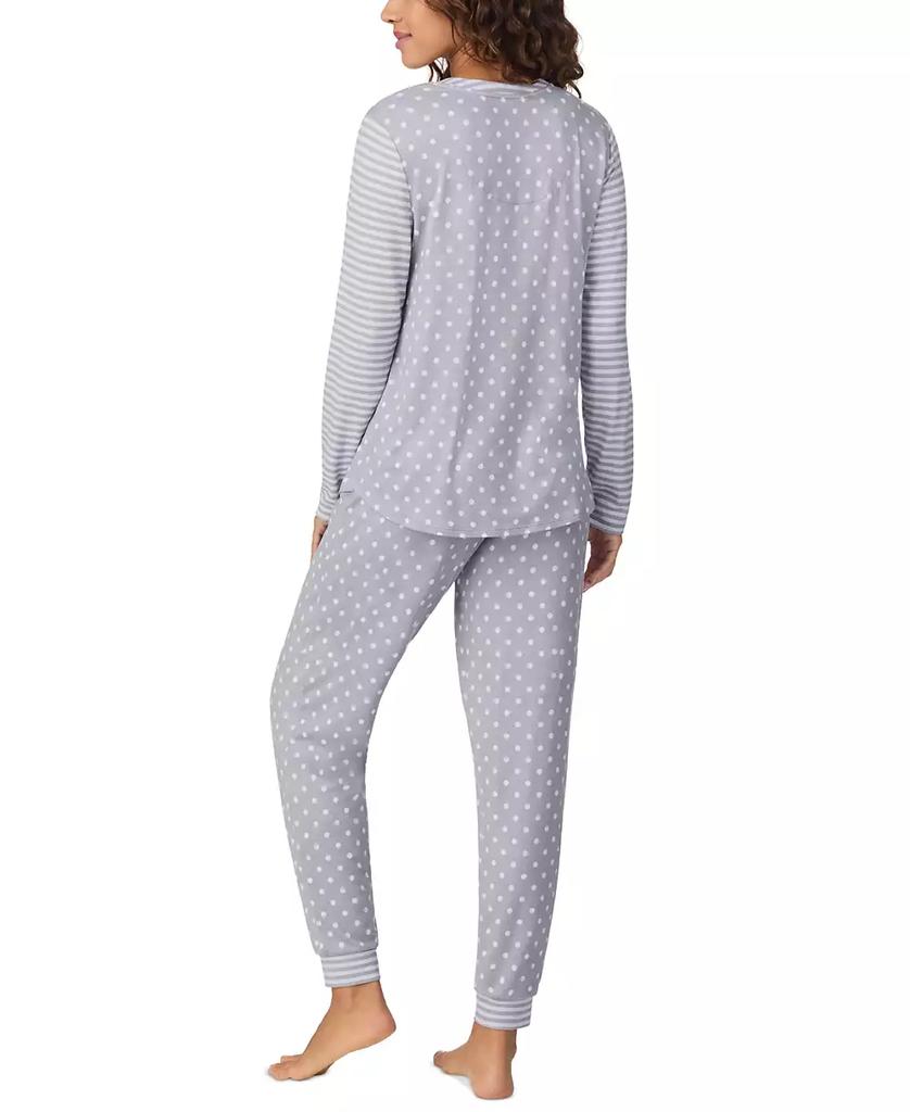 Cuddl Duds Women's Printed Button-Front Jogger Pajama Set
