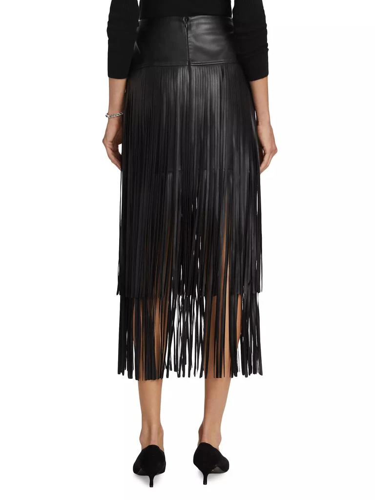L'Agence Karolina Fringe Vegan Leather Skirt 5