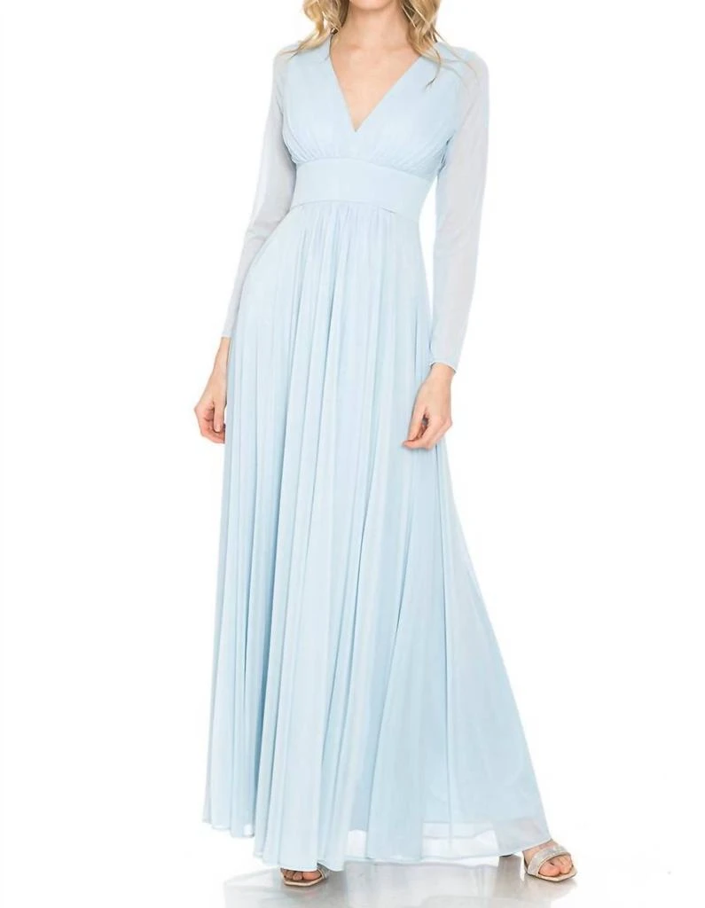Lenovia Usa - Long Sleeve V-neck A-line Gown  On Sale Now with Up to 48%  Off | Discover Exclusive Deals & Savings at BeyondStyle  Authentic Lenovia  USA women > dresses >