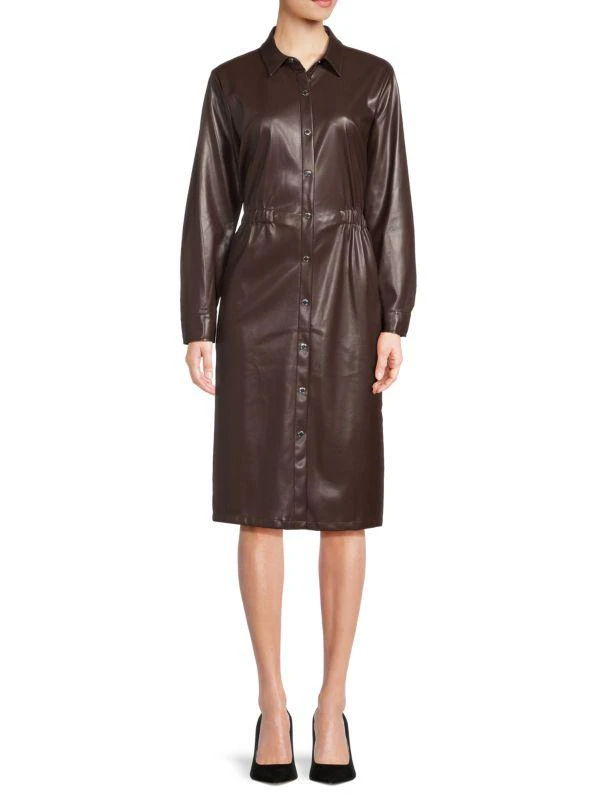 Calvin Klein Faux Leather Shirtdress 1