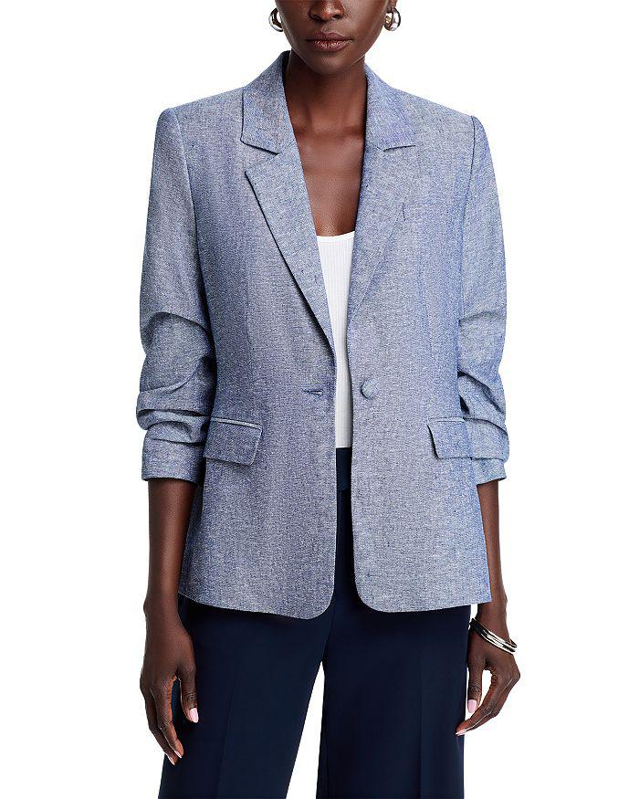 T Tahari Ruched Sleeve Blazer