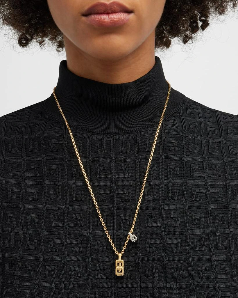 Givenchy G Cube Mixed Metal Pendant Necklace 2