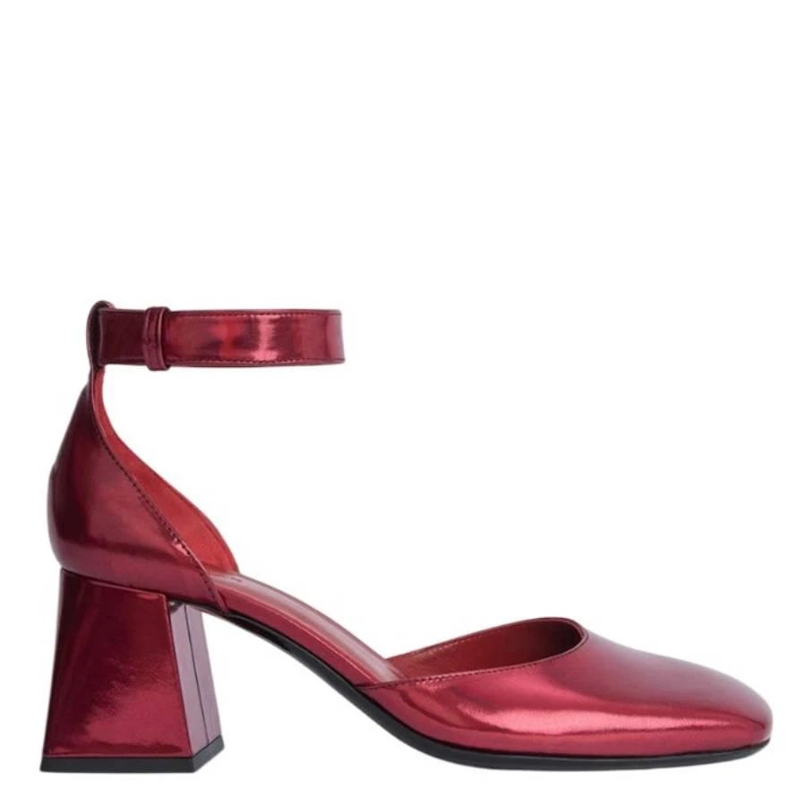 by FAR By Far Judy Red Iridescent Square-Toe Pumps, Brand Size 37 (US Size 7)