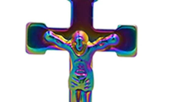 HMY JEWELRY Men's Rosary Crucifix Necklace 3