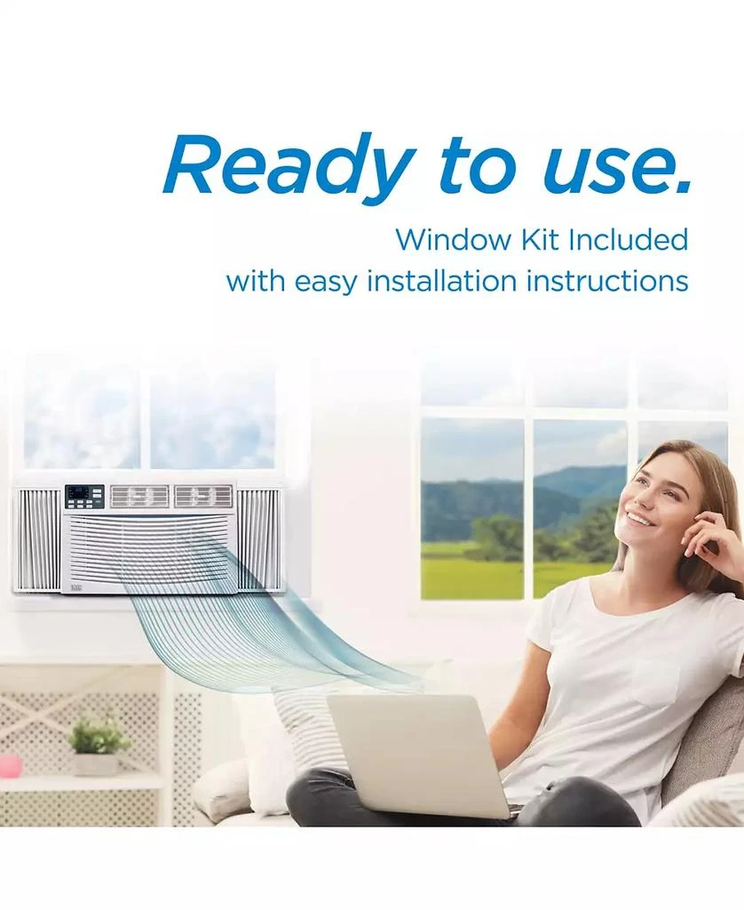 Black & Decker BLACK+DECKER Window Air Conditioner 10,000 BTU, AC Window Unit Cools Up to 450 Square Feet, Window AC Unit with Remote Control, 3 Cooling Speeds and Fan Only Function, BWAC10WTB, White 8
