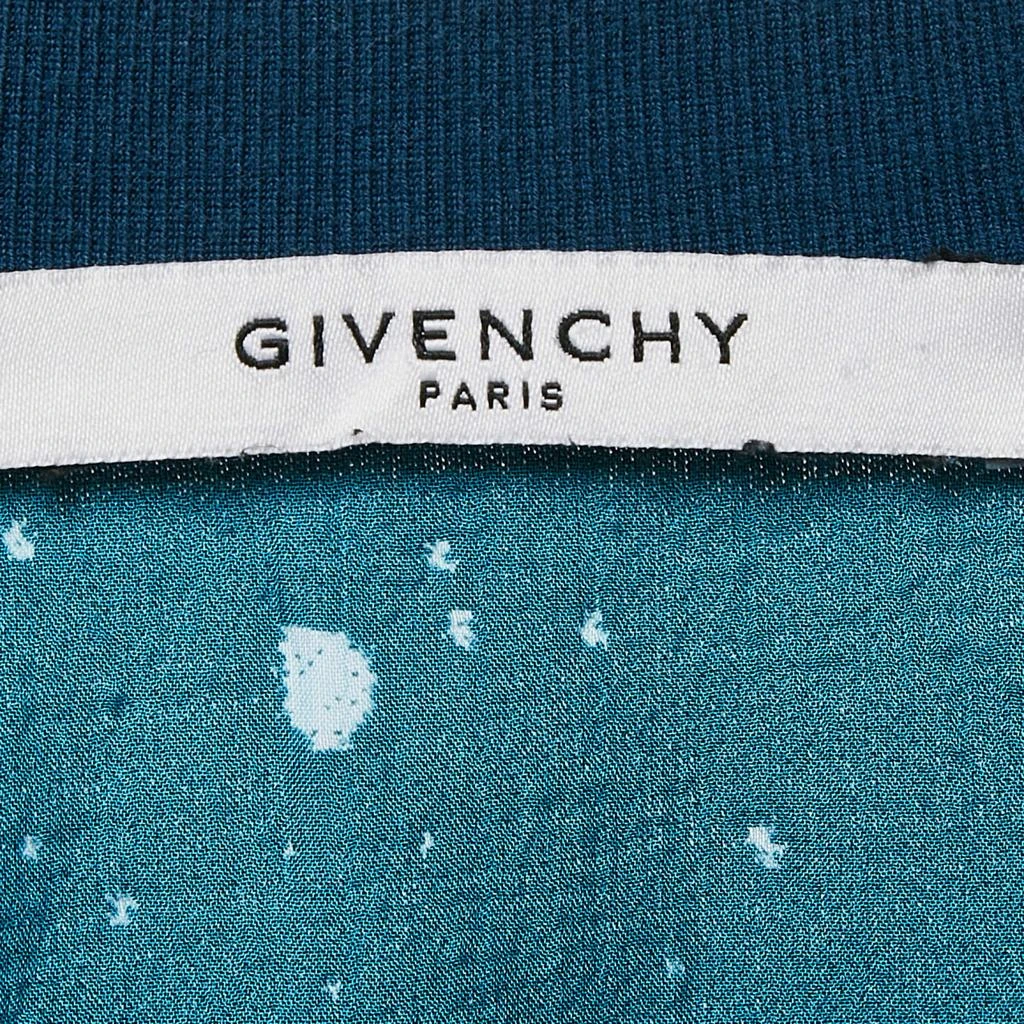 Givenchy Givenchy Blue Logo Print Distressed Cotton Crew Neck T-Shirt S 4