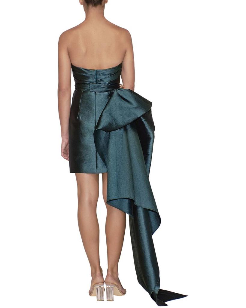 REEM ACRA Strapless Silk-Blend Mini Dress