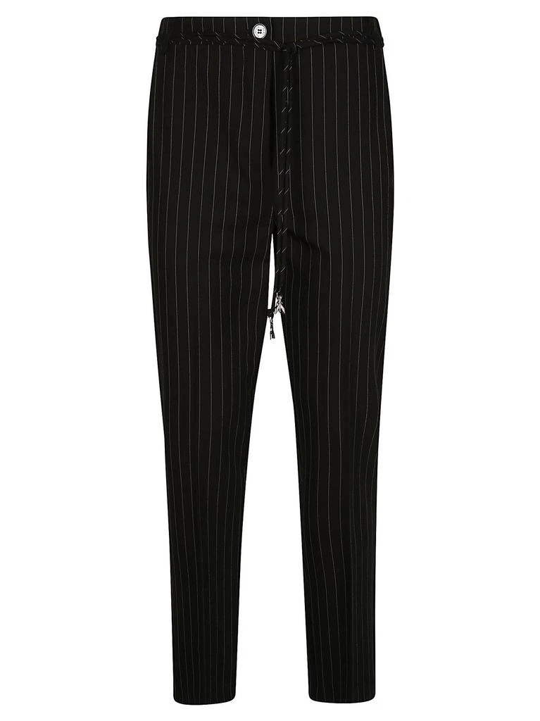 PATRIZIA Patrizia Pepe High-Waist Ruched Pinstriped Trousers 1