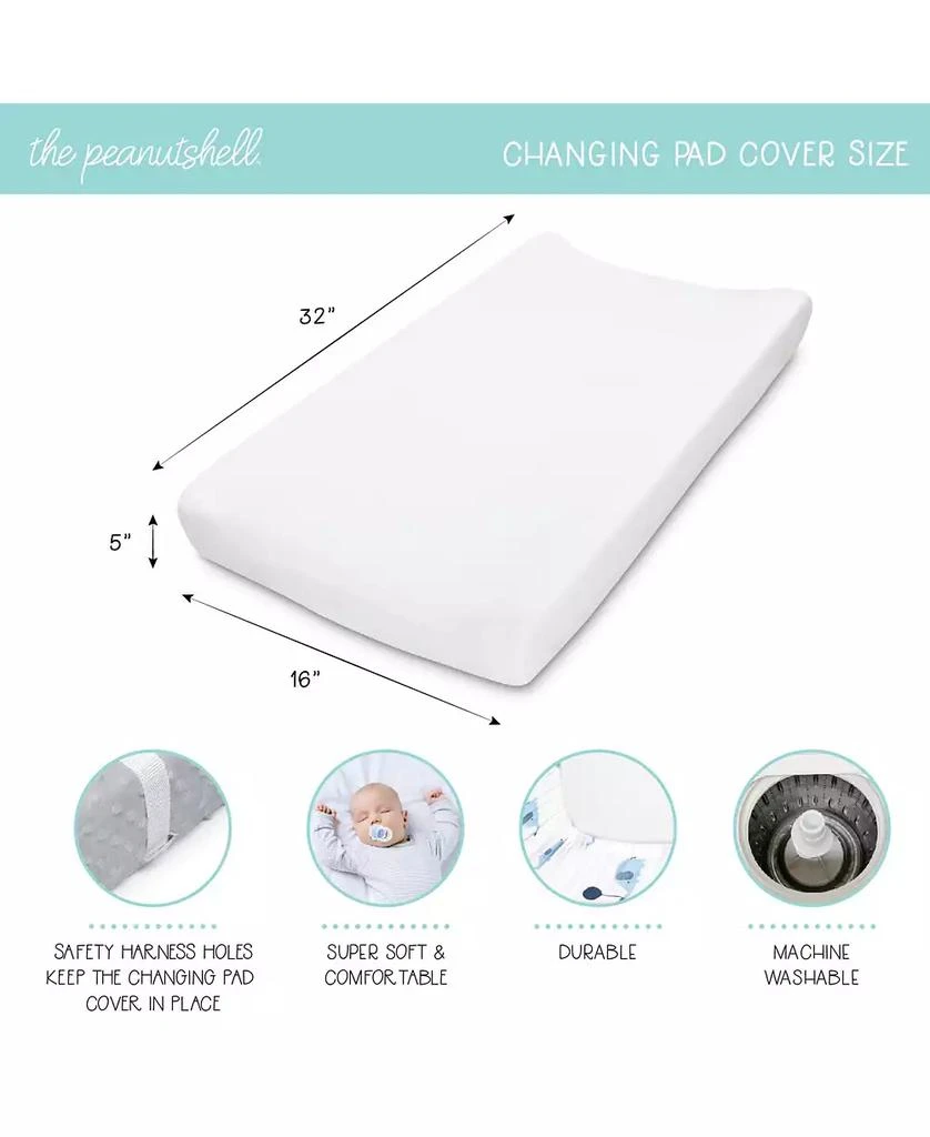 The Peanutshell Changing Pad Cover for Baby Girls, Daisy Plush Minky 4
