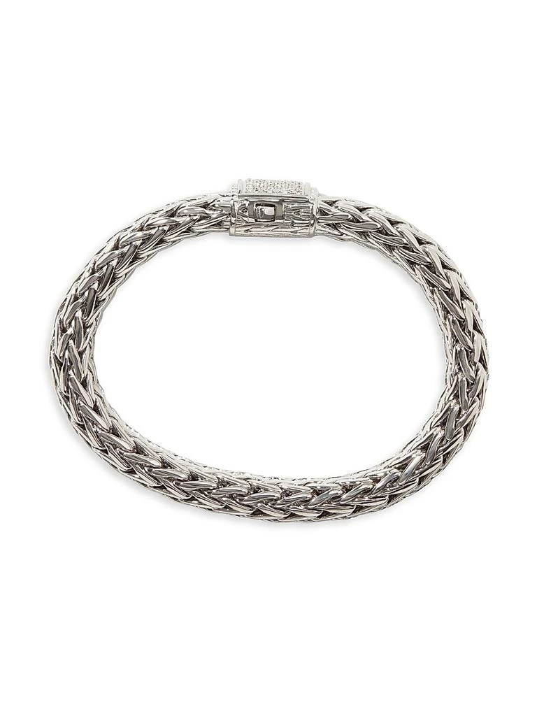 John Hardy Classic Chain Sterling Silver 
0.62 TCW Diamond Bracelet 6