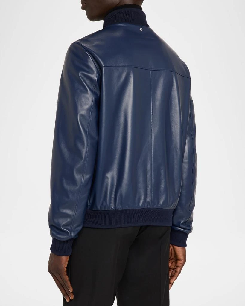 Stefano Ricci Men
s Leather Knit-Trim Full-Zip Blouson 3