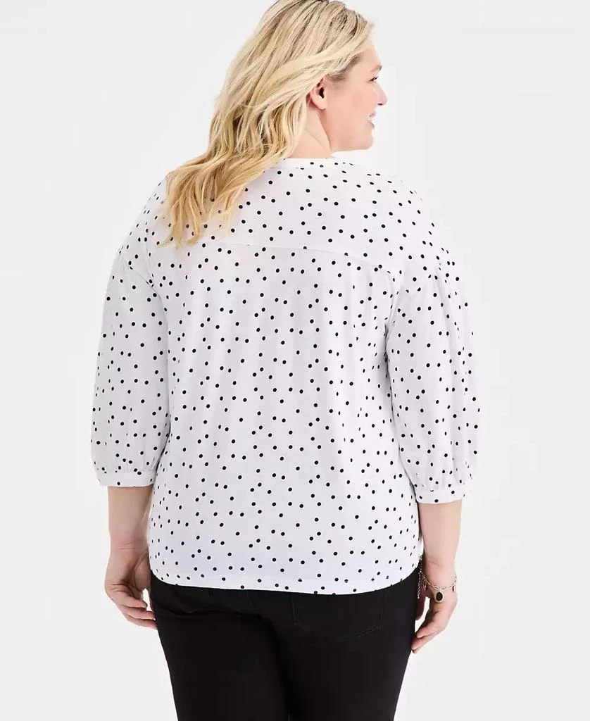 Macy
s Style 
Co Plus Size Printed 3/4-Puff-Sleeve Top, Exclusive 2