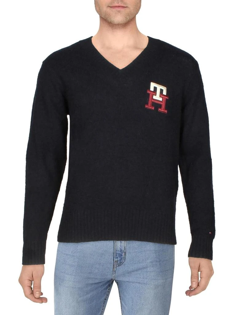 Tommy Hilfiger Mens Logo V Neck V-Neck Sweater 1