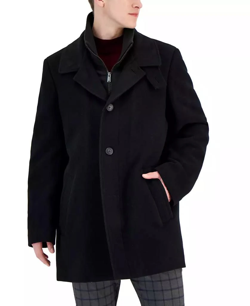 Calvin Klein Men's Classic Fit Black Wool Blend Overcoat 3
