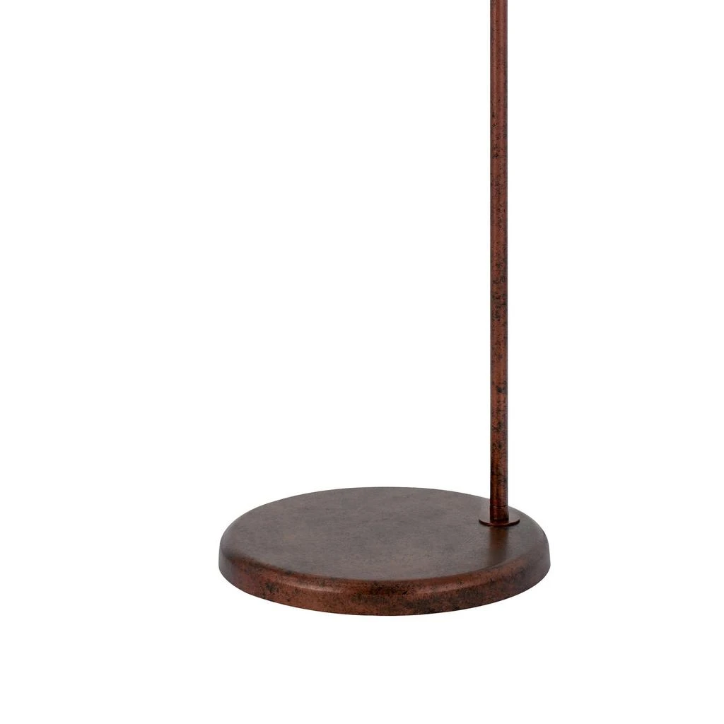 Hivvago Cyan 65 Inch Modern Adjustable Arc Floor Lamp, Amber Mica Shade, Rust Metal 4