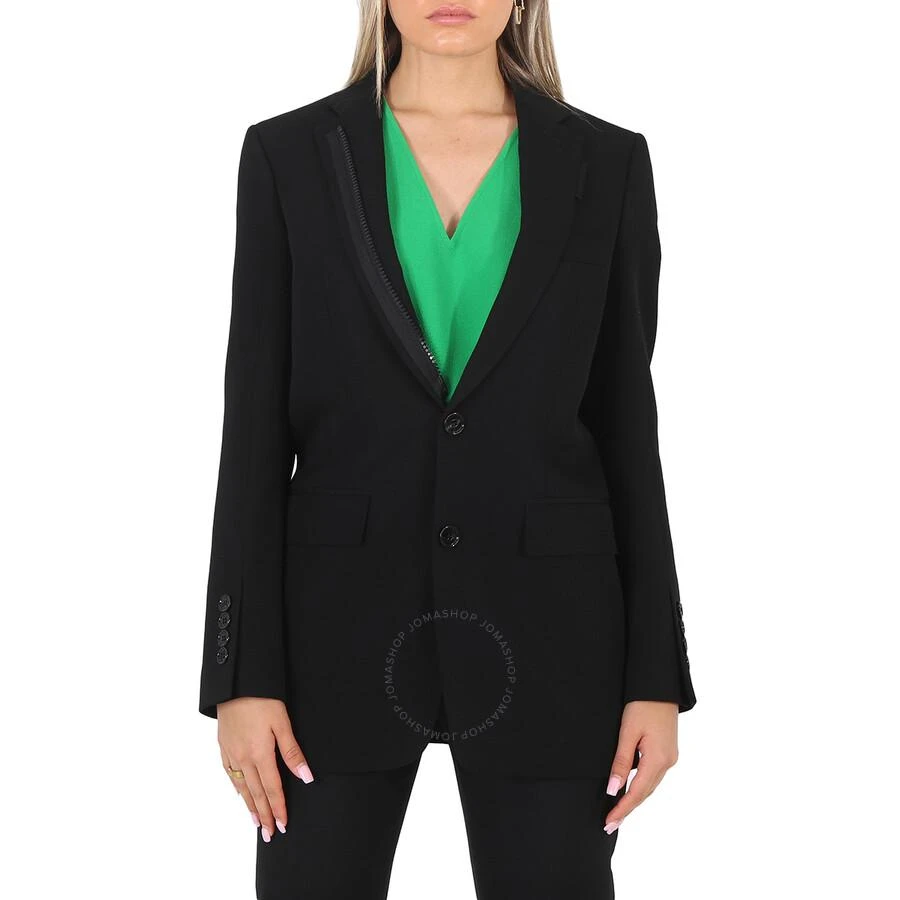 Burberry Ladies Black Tailored Single-Breasted Blazer Jacket 1