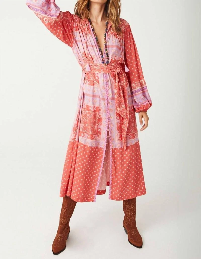 SPELL Sunshine Bandit Button Through Dress In Cayenne 2