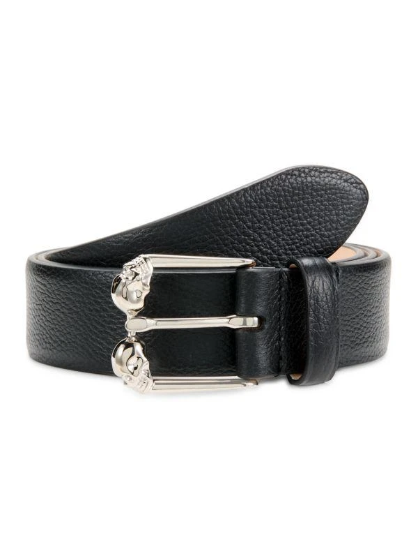 Alexander McQueen Skull Buckle Leather Belt 1