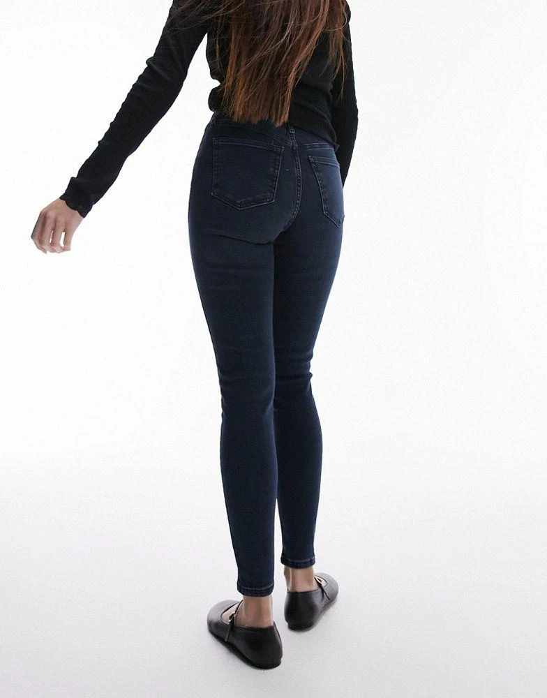 Topshop Topshop high rise Jamie jeans in blue black 5