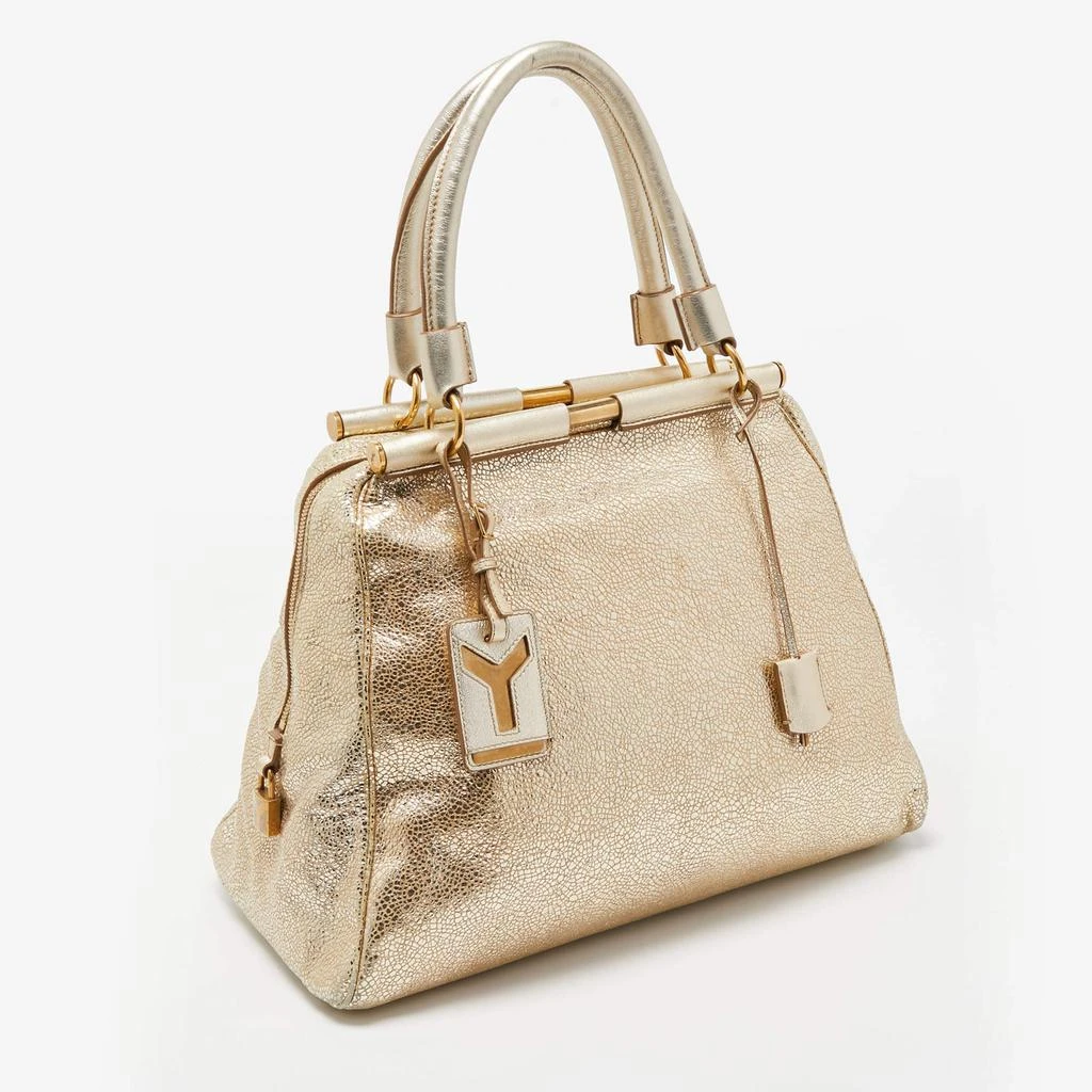 Yves Saint Laurent Saint Laurent Gold Textured Leather Medium Majorelle Bag 3