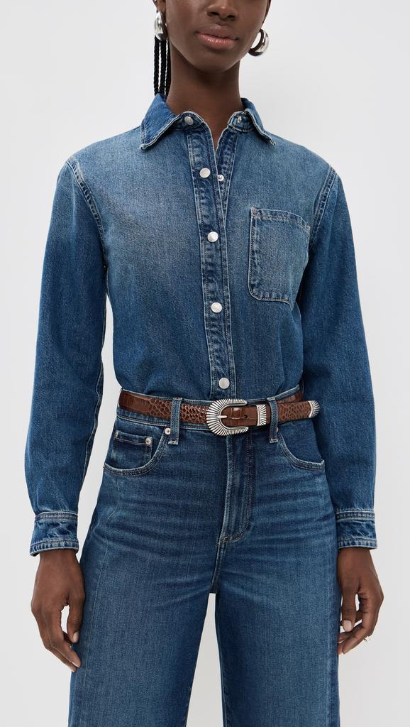 Andersons Narrow Western Mock Croc Belt