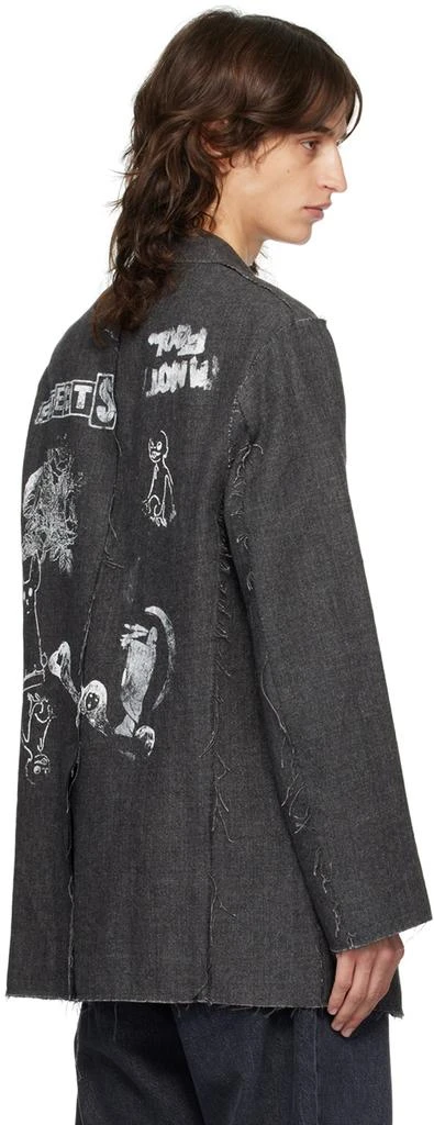 R13 Gray Raw Cut Ragged Blazer 3