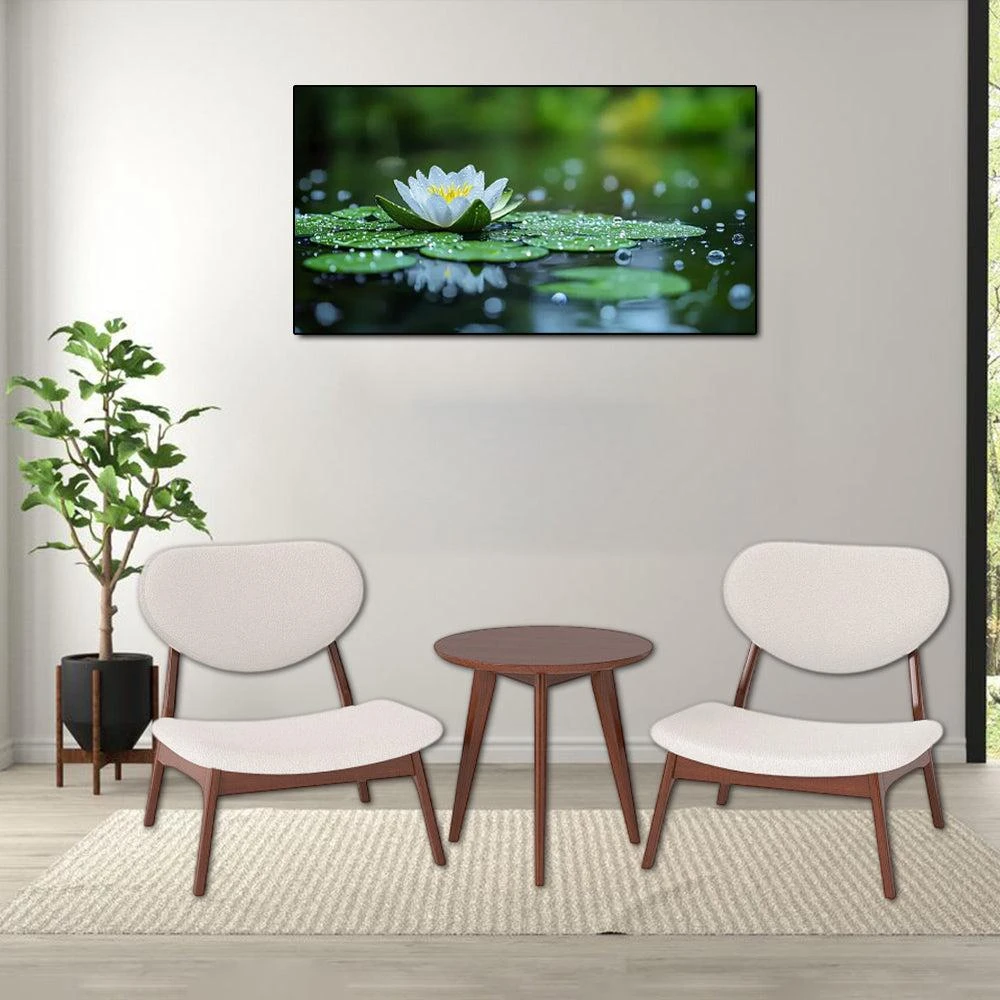 Hivvago Set of 2 Modern Accent Chairs with Matching Side Table and Solid Wood Frame 4