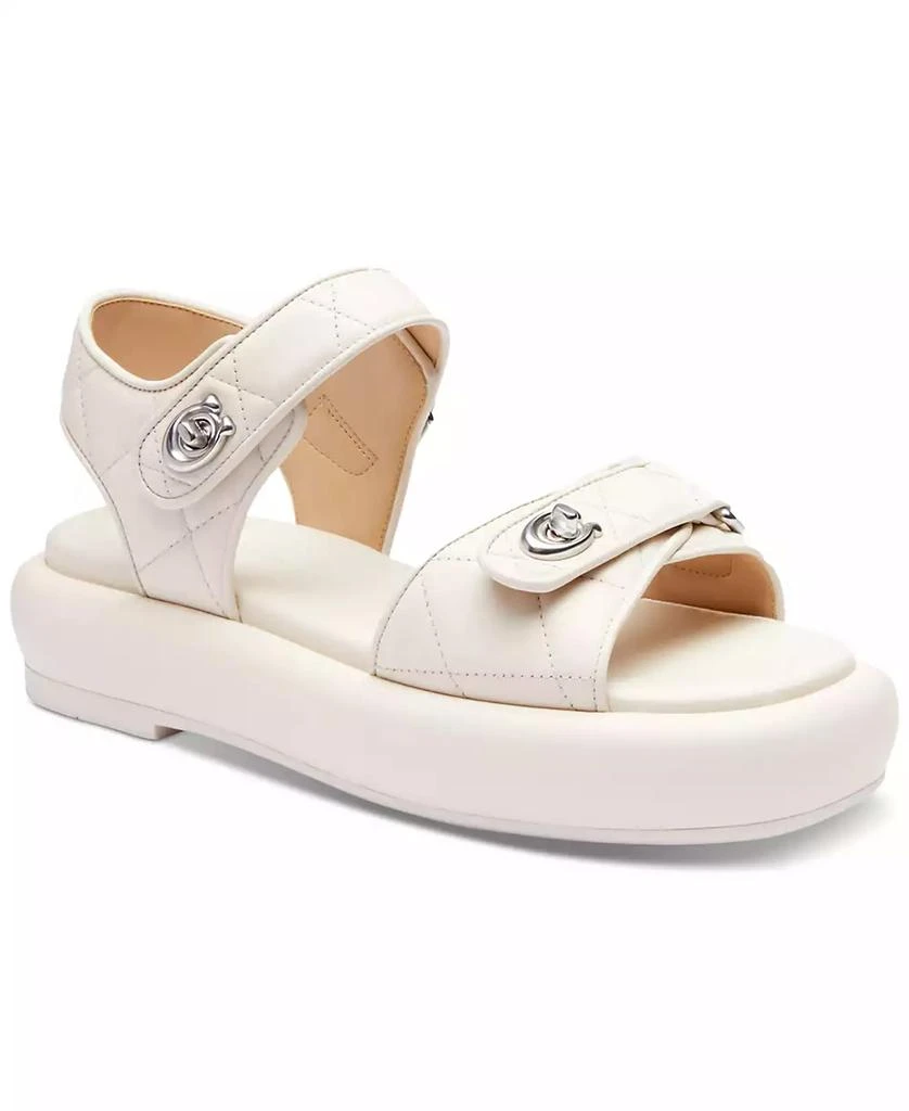 COACH Women's Peyton Double Buckle Flatform Sandals 1