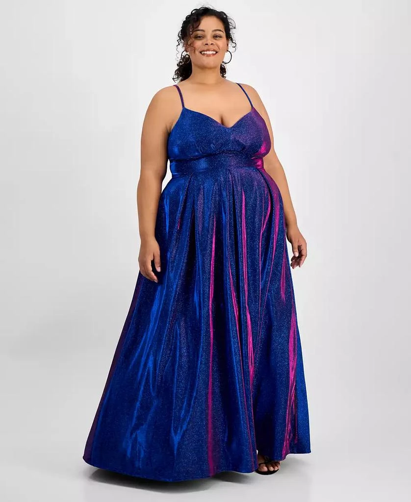 blue prom dresses with sleeves Royal Blue Tulle Ball Gown Prom Dress With Cape, Royal Blue / 2