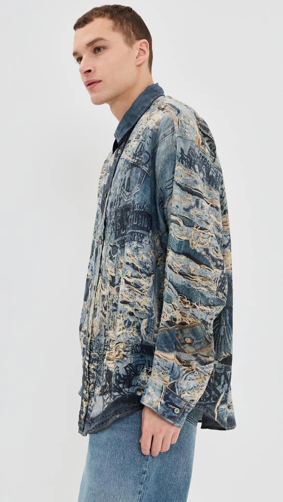 Acne Studios Setar Torn Scribble Printed Linen Shirt 3