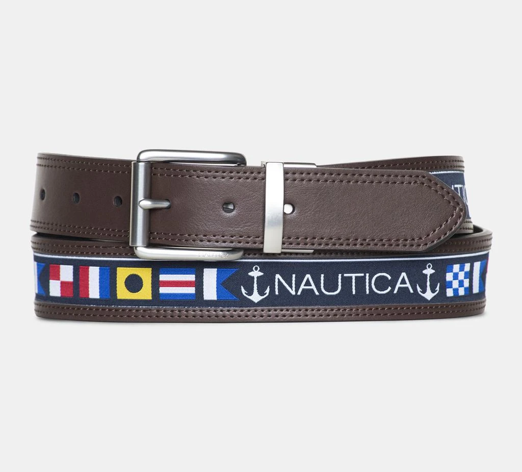 Nautica Mens Reversible Flag Belt 1