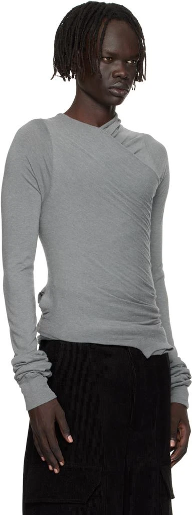 Rick Owens Gray Concordians Hollywood Banana LS T-shirt 2