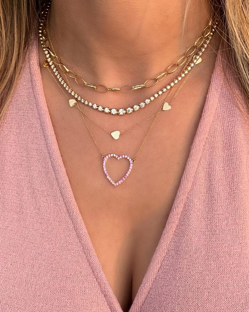 Jennifer Meyer 18k Yellow Gold Hearts by The Inch Necklace