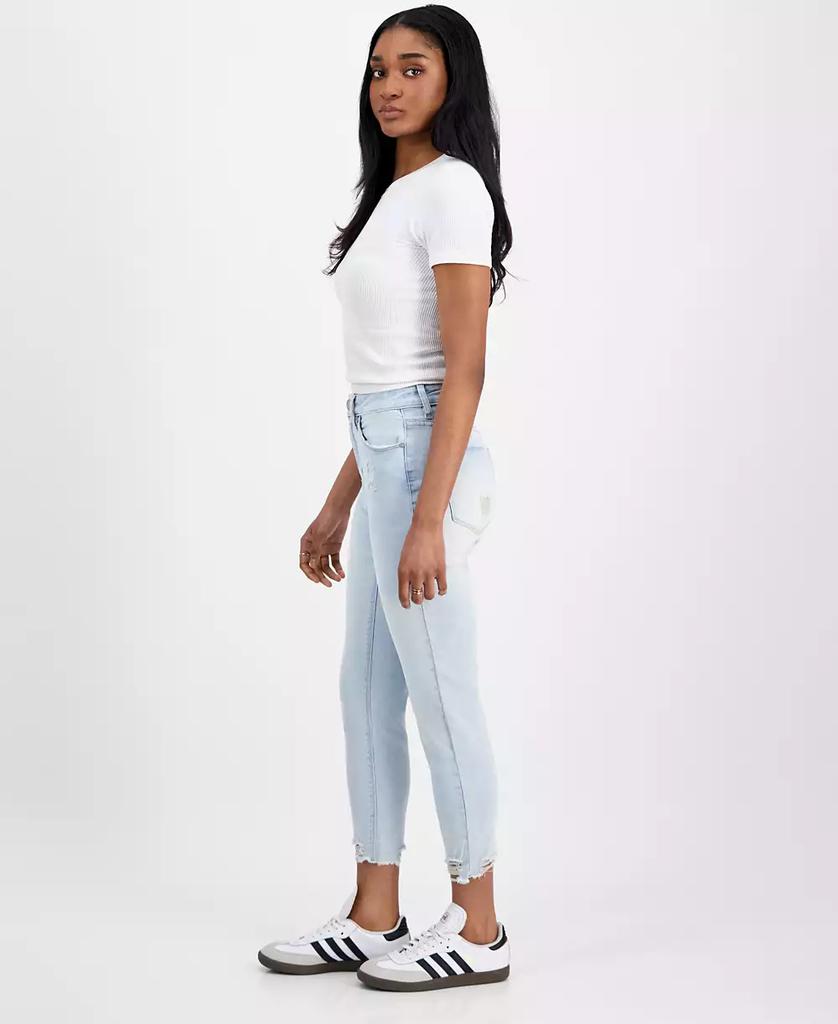 Indigo Rein Juniors' Curvy Cropped Mid-Rise Jeans