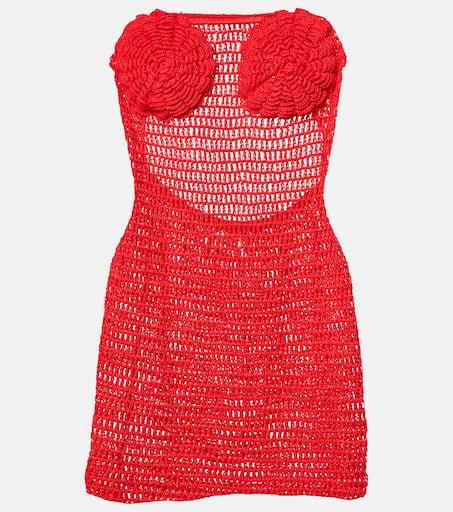 ANNA KOSTUROVA Camellia cotton crochet bustier dress