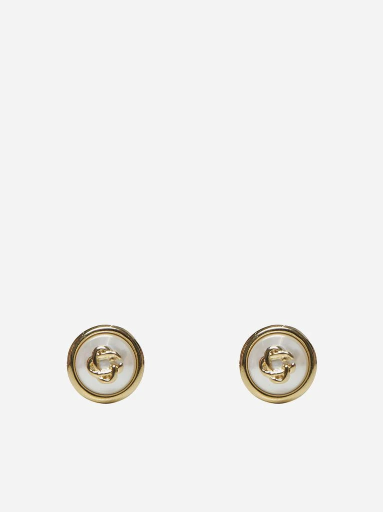 CASABLANCA Pearl logo stud earrings 1