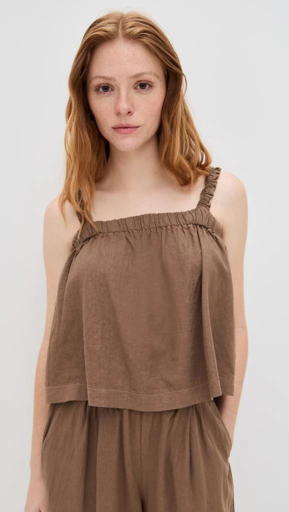 Stateside Linen Ruched Shoulder Tank 6