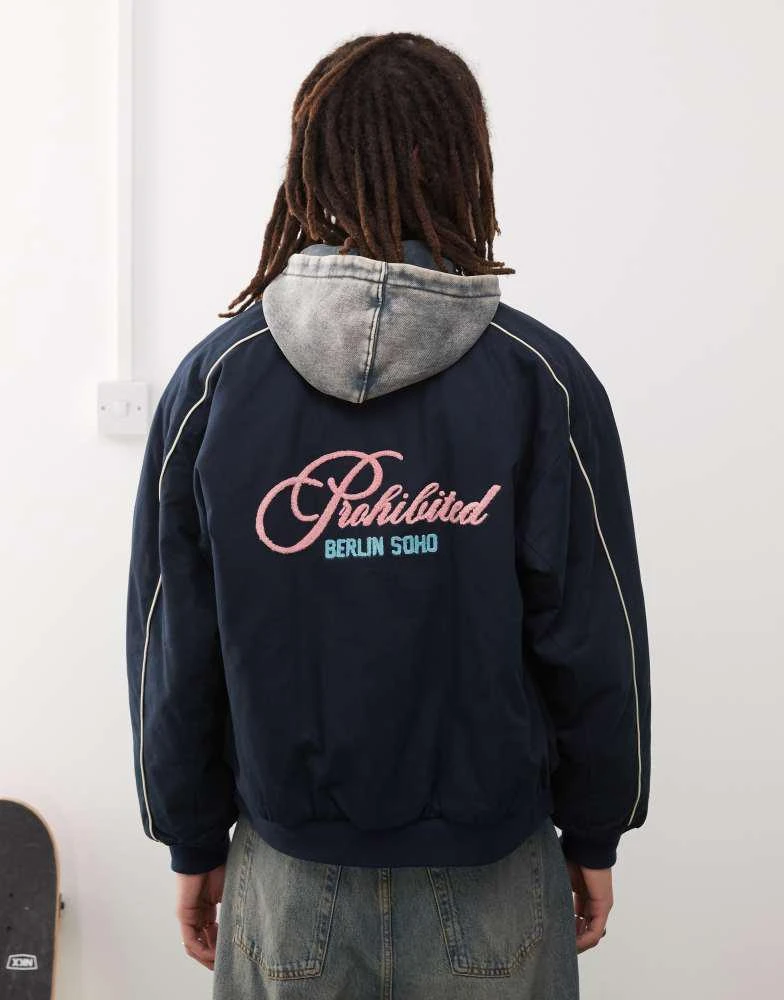 Prohibited Prohibited stadium jacket in dark blue 1