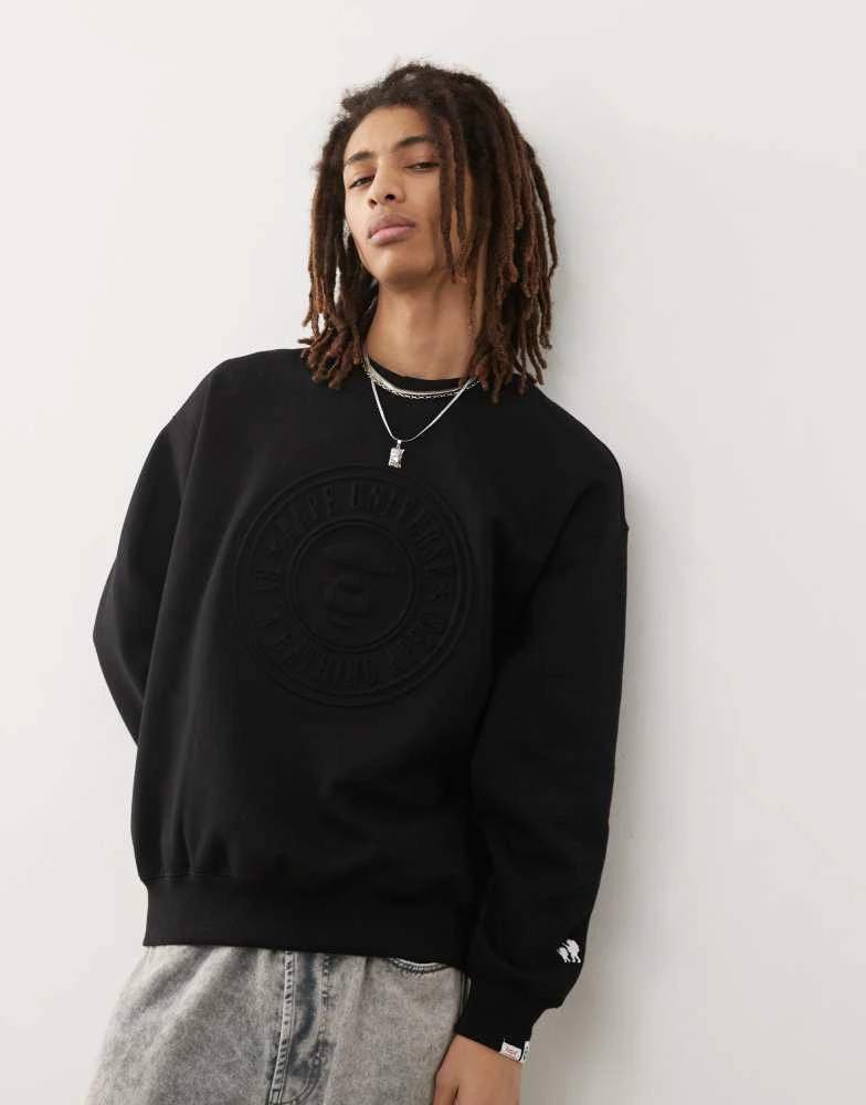 AAPE Aape By A Bathing Ape embossed logo sweatshirt in black 1