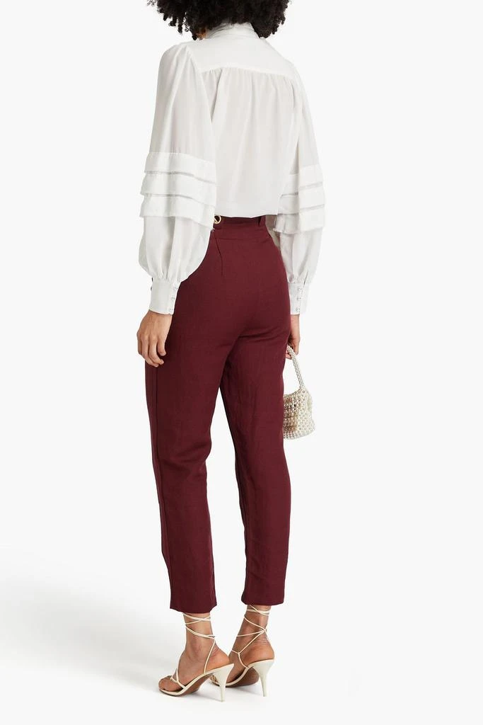 Aje Annabelle chain-embellished linen-blend tapered pants 3