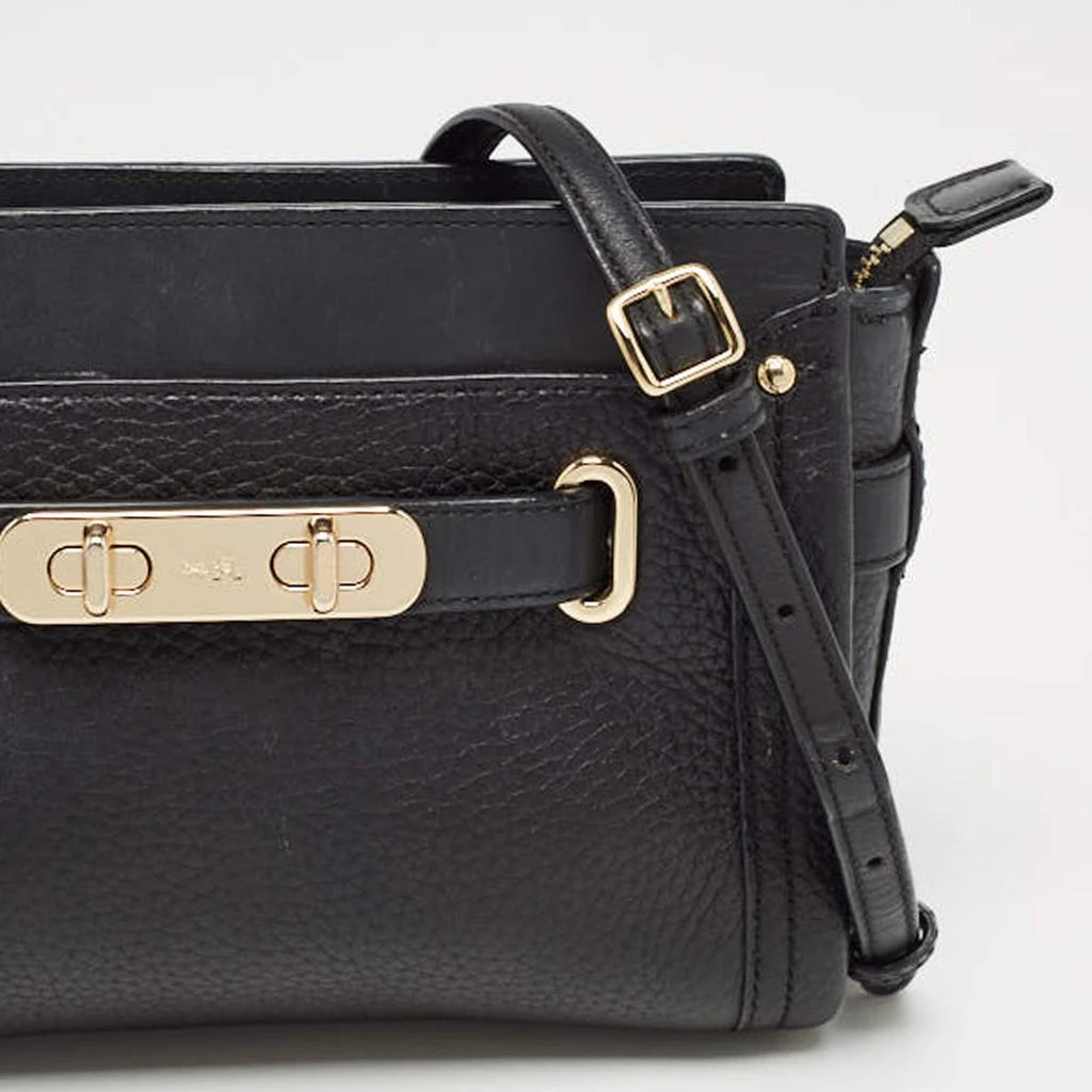 Coach Coach Black Leather Swagger Wristlet Crossbody Bag 5