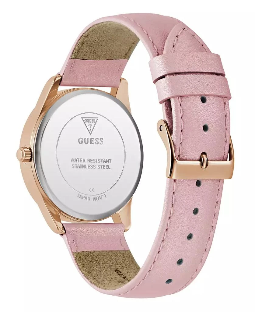 GUESS Women's Analog Pink Genuine Leather Watch, 36mm 4