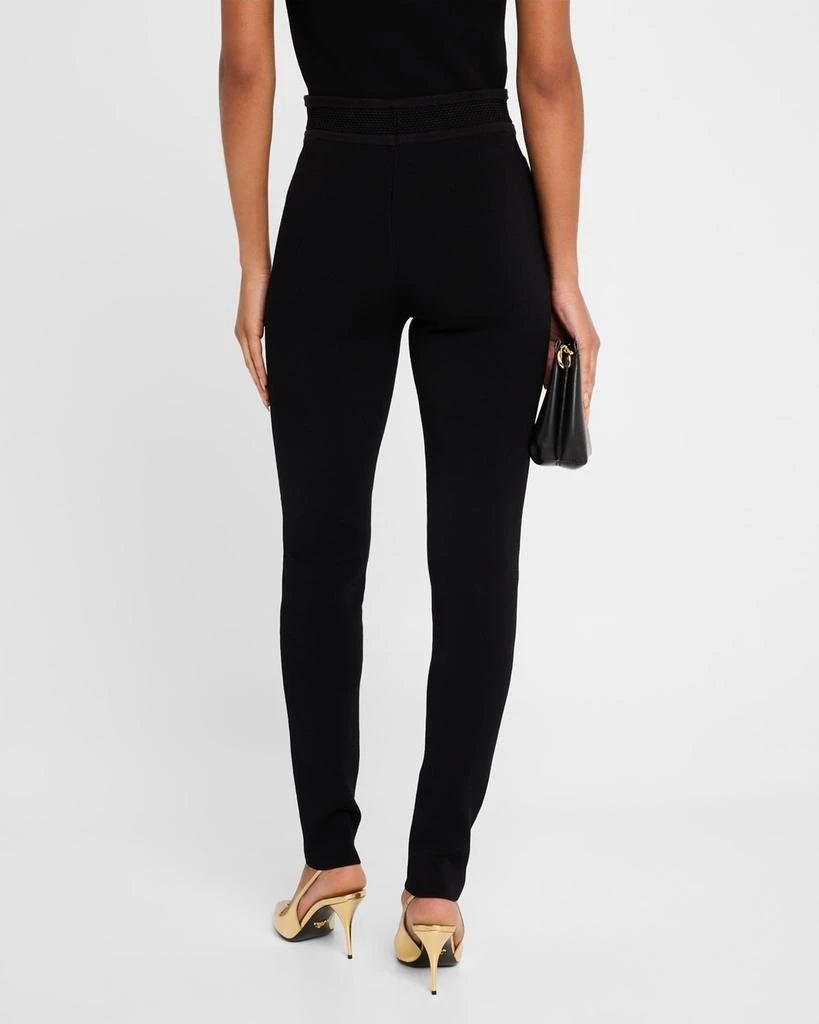 St. John Textured Stretch Knit Skinny-Leg Pants 3