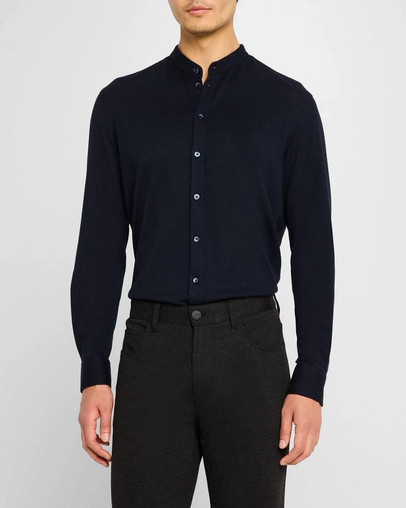 Emporio Armani Men's Nehru-Collar Jersey Sport Shirt 4