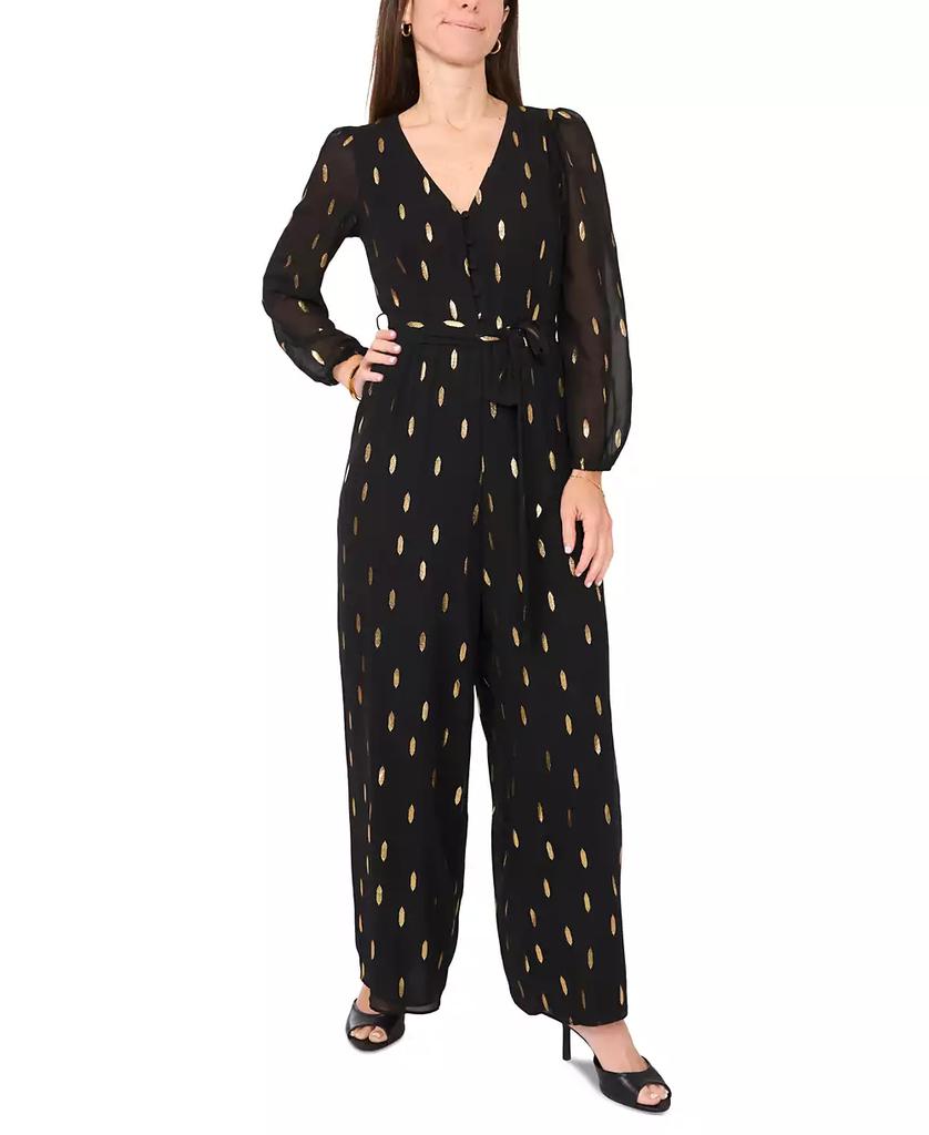 No.395 BILHOUETTE 135 4個 MSK Petite Long-Sleeve V-Neck Chiffon Jumpsuit - Jumpsuits