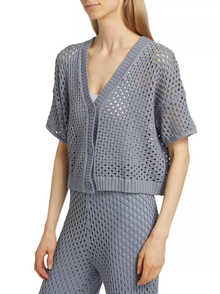 Splendid Nova Pointelle-Knit Short-Sleeve Cardigan 4