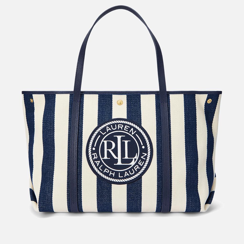 Ralph Lauren Emerie Herringbone Cotton Twill Extra Large Tote Bag