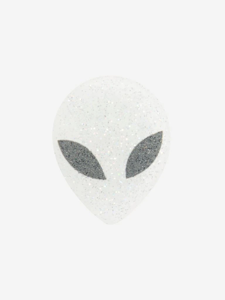 Crocs Crocs Kids Glitter Alien Head Jibbitz™ Charm in Silver 1
