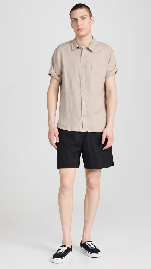 Officine Generale Dony Shorts Piece Dyed Cotton Poplin 6.25" 4